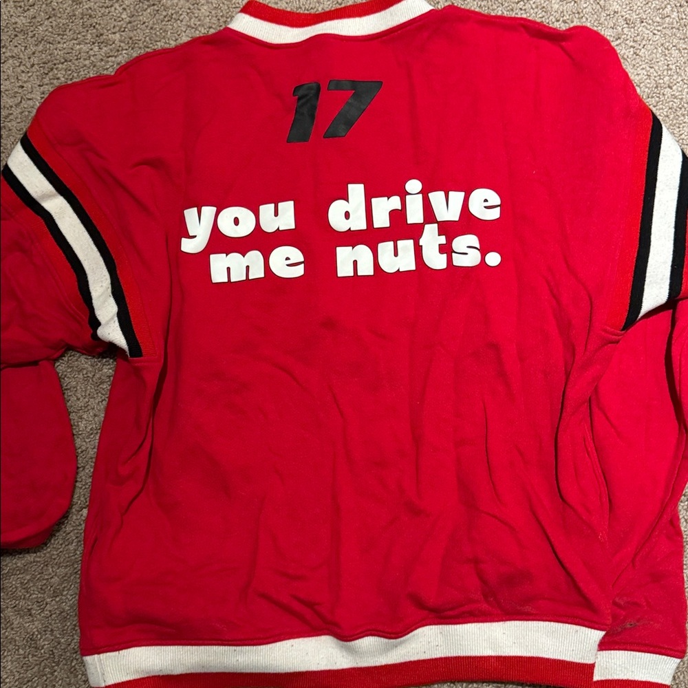 Boys Lie Red Sweatshirt with Black and White Accents - Picture 3 of 3
